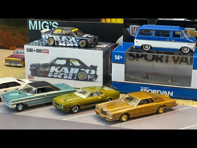 New! | Kaido BMW M3 E30 | Auto World Low Rider Lincoln MkV | M2 Chevy Sport Van #diecast