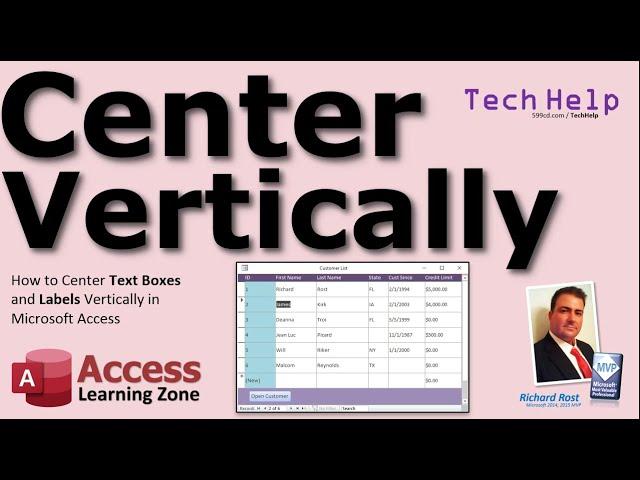 How to Center Text Vertically in Labels and Text Boxes in Microsoft Access (Vertical Alignment)