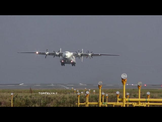 Antonov An-22 Crosswind Take Off Word's Biggest Turboprop Manchester Airport