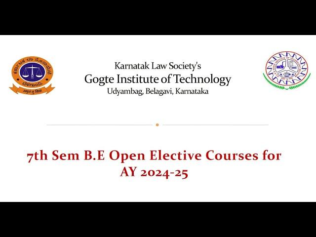 7th sem B E Open Elective Courses for AY 2024 25