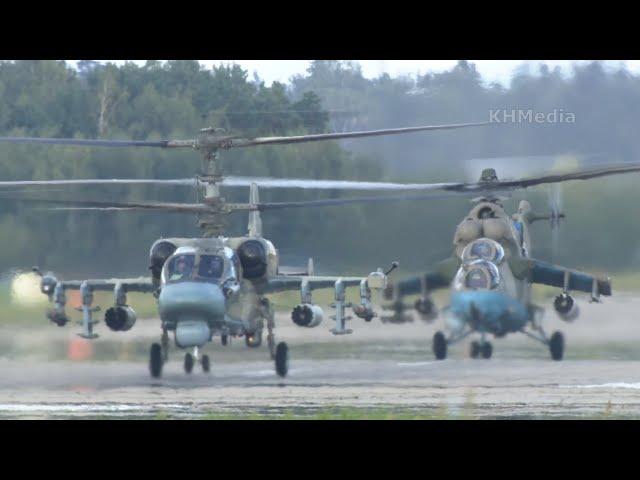 Mi-28 Ka-52 Mi-35 engine start, control hovering and departure