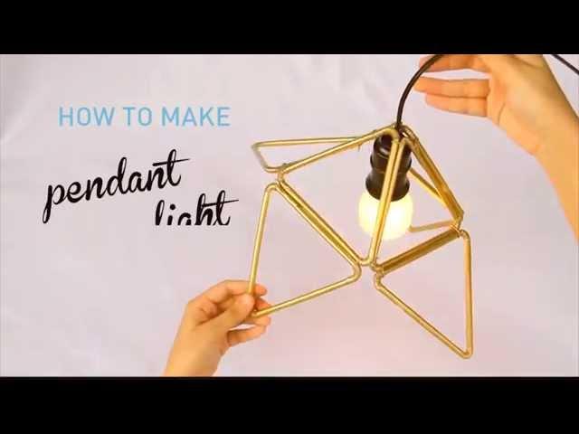 How To Make Plastic Straw Pendant Light With Triangle Modular