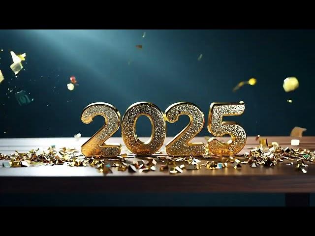 Happy New Year 2025 Decorations Greeting Video Background | 4K | FREE TO USE