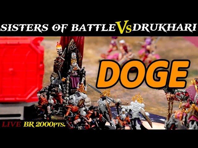 Sisters of Battle vs. Drukhari 2,000pts. | LIVE Battle Report Warhammer 40k 9th Edition