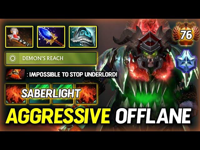 ULTRA AGGRESSIVE OFFLANE By SaberLight Underlord Aghs Scepter + Shiva Guard Build 100% Can't Escape