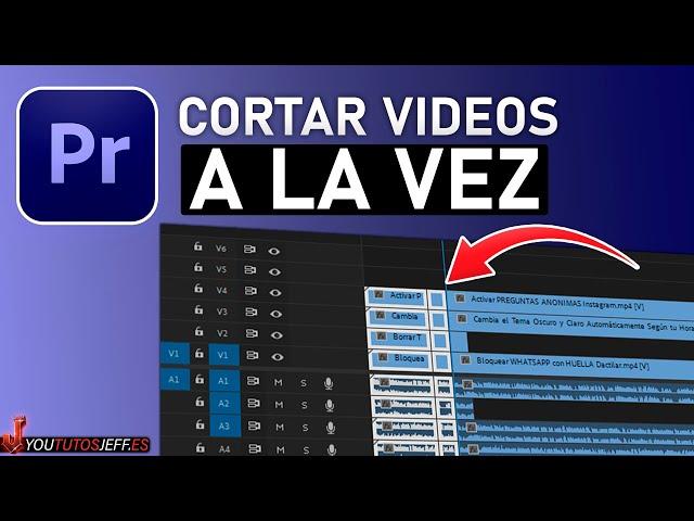 Como Cortar VARIOS Videos a la VEZ Premiere PRO 🟣