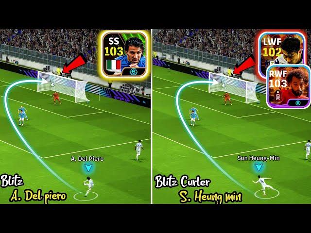 Blitz Curler A. Del piero + Son - M. Salah - Foden - Who Is Better ?  || efootball 2024