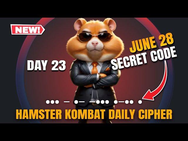 DAY 23! HAMSTER KOMBAT DAILY CIPHER CODE TODAY MORSE CODE JUNE 28