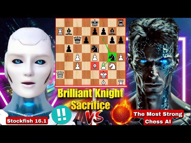 The Most Strong Chess AI Sacrificed his Knight Against Stockfish 16.1 In An Epic Game | Chess | AI