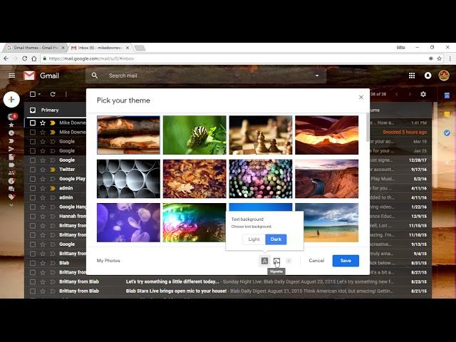 New Gmail Themes - A look at what you can Customise