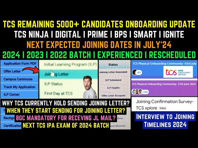 TCS Remaining Joining Updates TCS New Joining Date | TCS Ninja Digital Joining Letter Mail 2024-2022