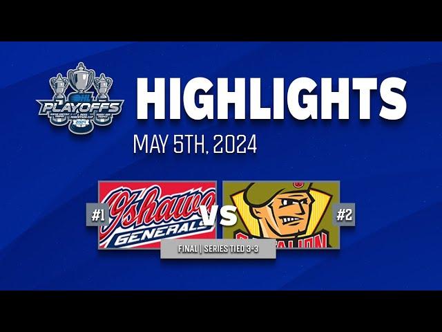 OHL Playoff Highlights: Oshawa Generals @ North Bay Battalion - Game 6 - May 5th, 2024