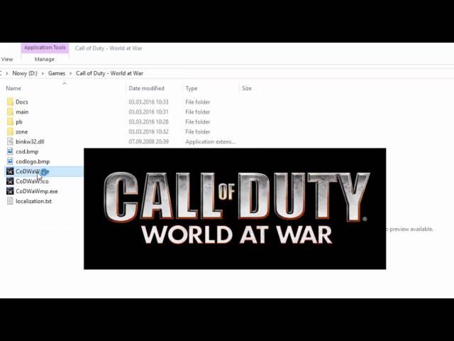 Call of Duty World at War Error during initialization unhandled exception caught