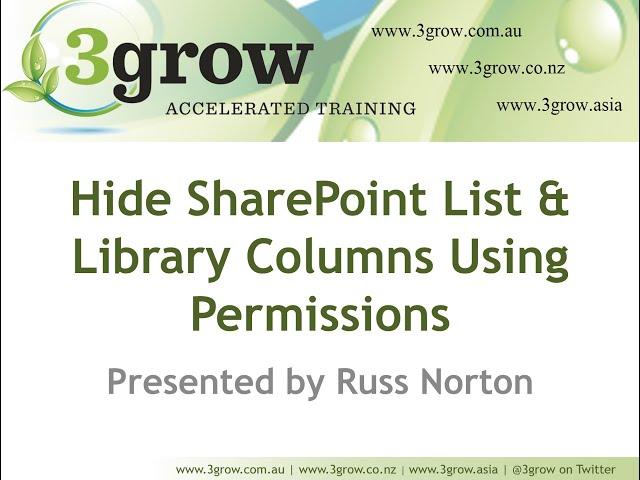 Hiding Columns in SharePoint Lists & Libraries Using Permissions