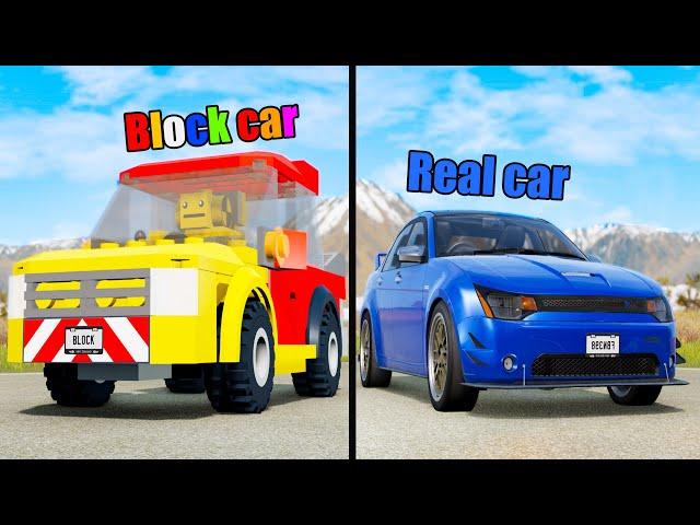 Toy Block Car vs Real Car - Beamng drive