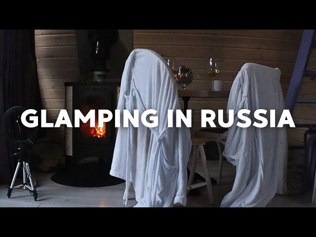 Russian vlog ️ Staying in glamping near Moscow: room tour in a cozy home, lake, food on fire | 4K