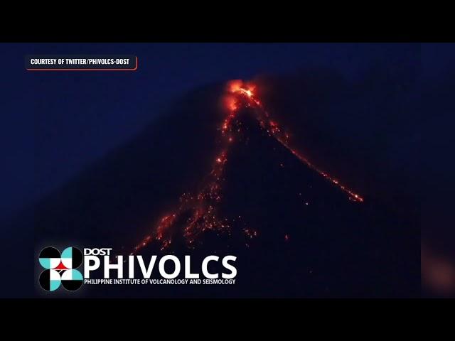 Lava continues to flow from Mayon Volcano’s summit crater