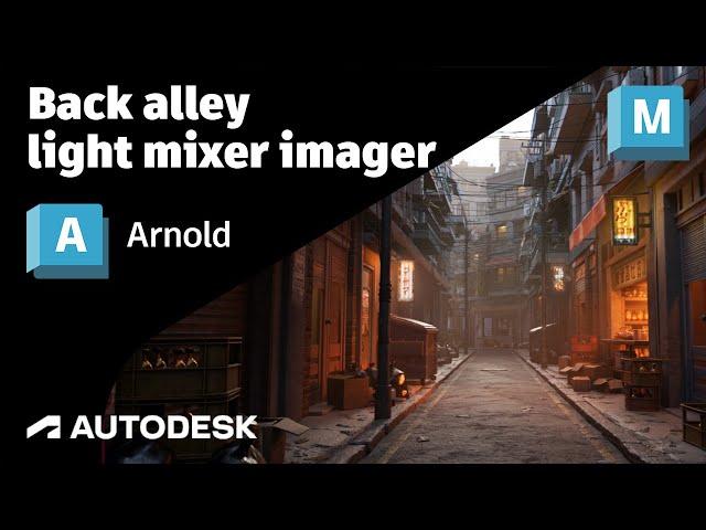 Arnold Tutorial - Light mixer imager with the back alley scene in Arnold for Maya (GPU)