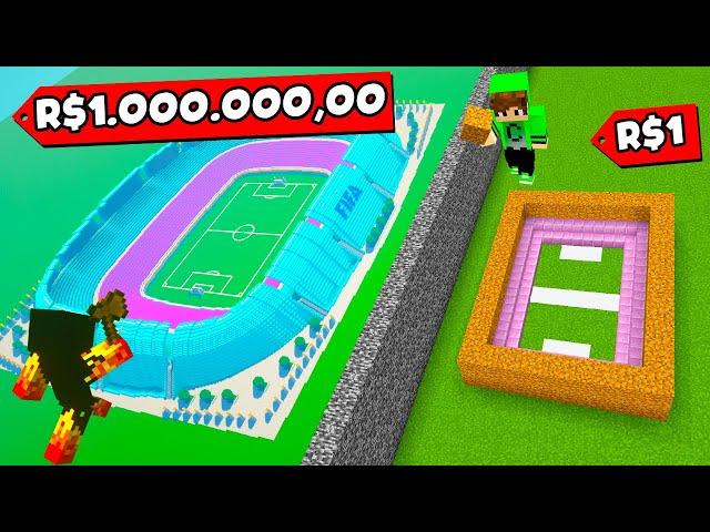 ESTÁDIO DA COPA de R$1.000.000.000,00 vs R$1 no MINECRAFT