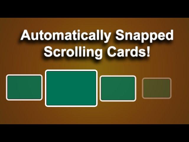 Automatically Snapped Scrolling Cards in Unity like Hill Climb Racing!