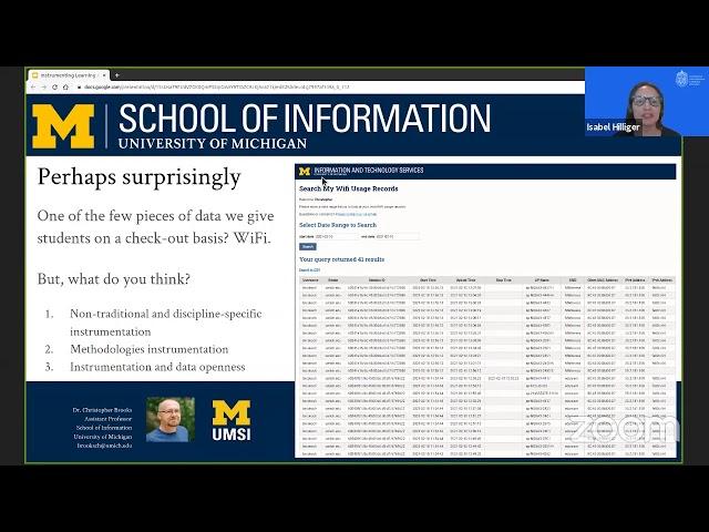 SoLAR Webinar "Instrumenting Learning Analytics" with Dr Christopher Brooks, University of Michigan