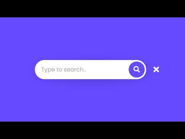 Animated Search Box using HTML CSS & JavaScript | Elastic Animation on Search Bar