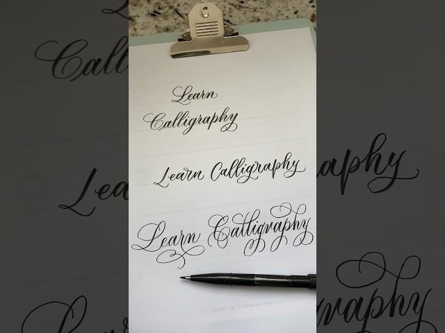 Learn Calligraphy Written With Flourishes #shorts #flourishing