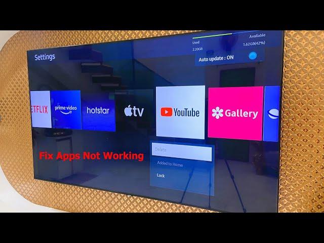 How to Fix All Problems of Apps Not Working, Crashing, Not Opening in Samsung Smart TV