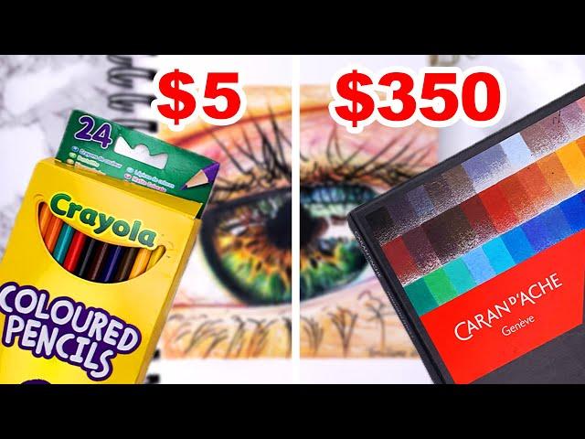 CHEAP VS EXPENSIVE ART SUPPLIES | Drawing Realism with Colored Pencils