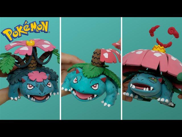 Pokemon Figures Making - Venusaur, MegaVenusaur, GigantamaxVenusaur | (Bulbasaur line) Clay Art