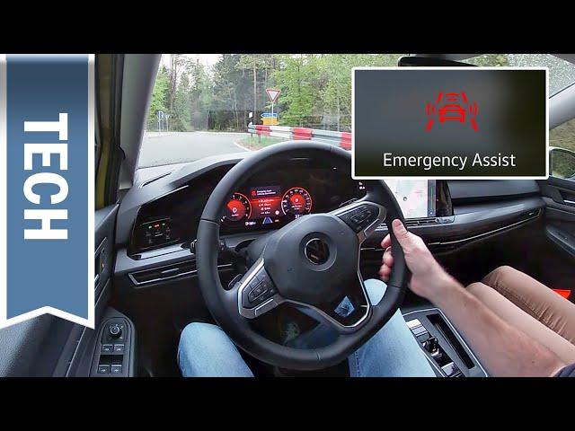 Emergency Assist im VW Golf 8 kurz gezeigt: Neuer Nothalteassistent im Test & Unterschiede Passat