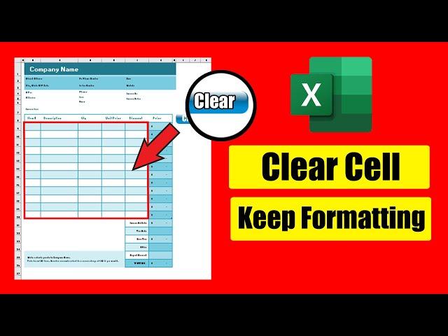 How to Create a Button to Clear Cell Value Keeping the Formats in Excel