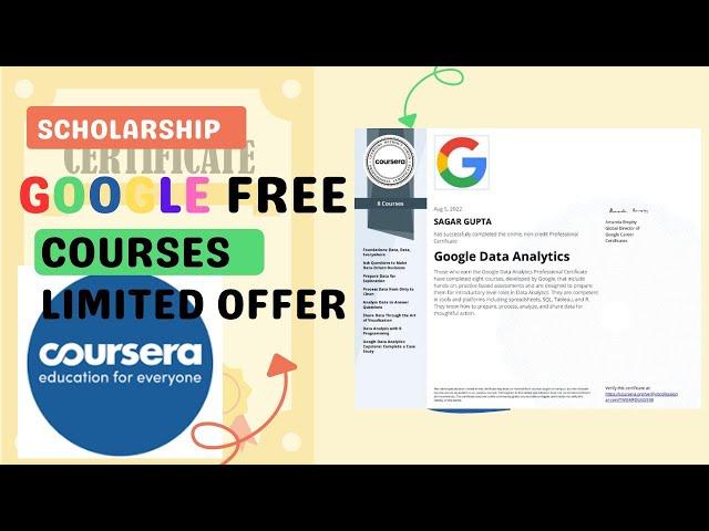 COURSERA GOOGLE Free Courses For Limited Time || FREE CERTIFICATION ||  FREE SCHOLARSHIP || GOOGLE