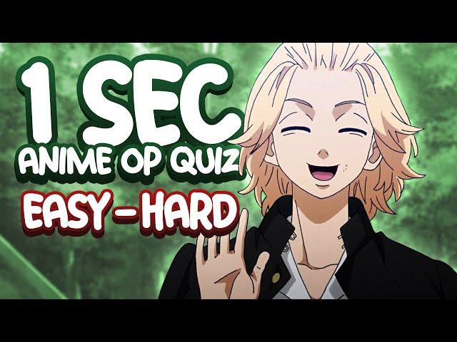 Can you guess the Opening in 1 second? (100 OPs) 1 Sec Anime Opening Quiz (Easy - Hard)