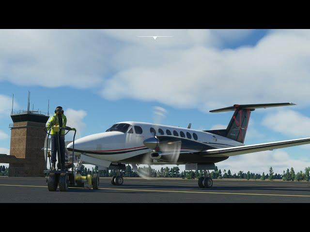 Takeoff, navigation, and bugs in the B350 King Air in Microsoft Flight Simulator