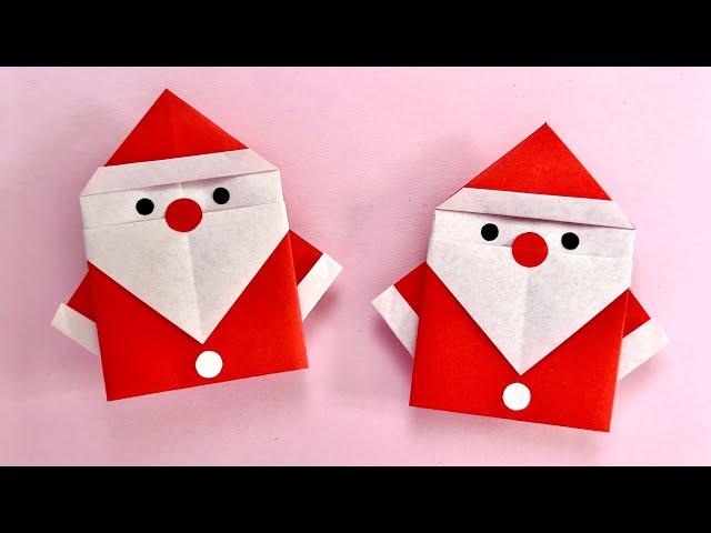 折り紙1枚だけで作れる！超簡単 可愛い サンタクロース 折り方 クリスマス Origami Easy Cute Santa Claus Christmas Paper Craft DIY