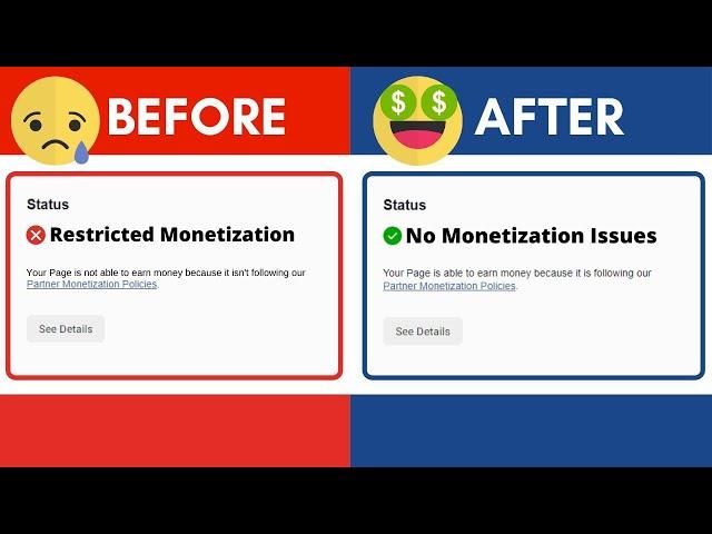 How To Fix Restricted Monetization on Your Facebook Page | facebook monetization restricted