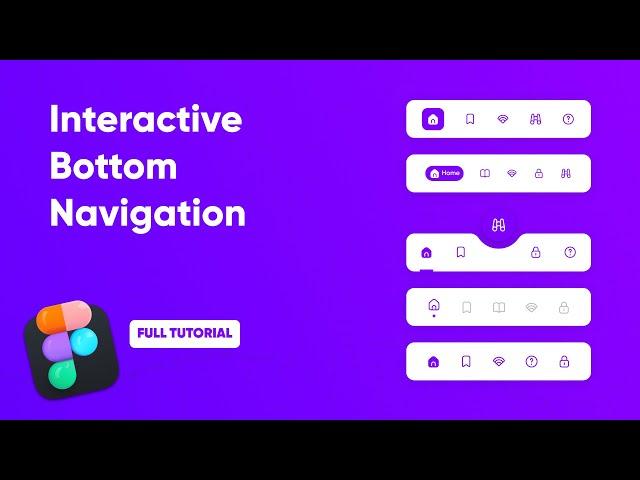 Design 5 Interactive Bottom Navigations in Figma | Figma UI Design Tutorial