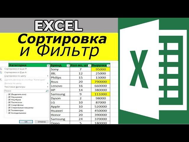 Сортировка в Excel. Как сделать фильтр в excel ?