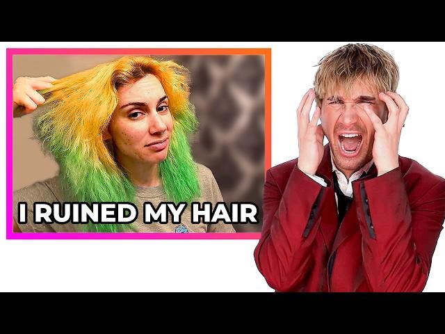 Hairdresser Reacts To *CRAZY* Hair Transformations