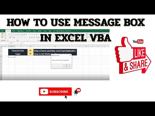 How to Set A Welcome Message Box in Excel VBA