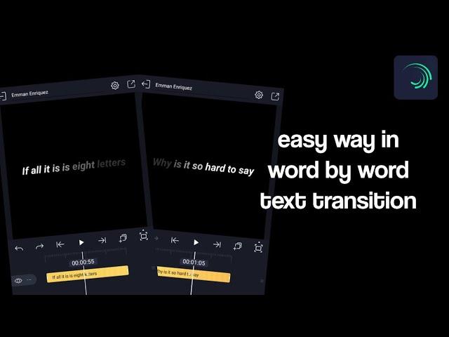 easy way in word by word text transition (text transform) | alight motion tutorial | frozenheart