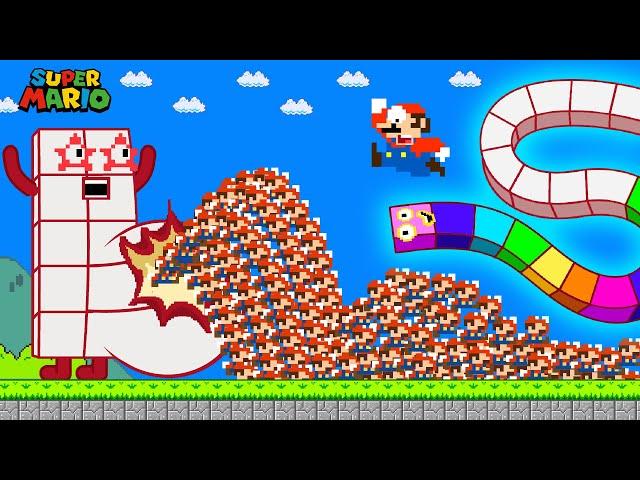 Mario vs 999 Tiny Mario's March Madness ESCAPE Snake Calamity in Pregnant Maze | GM Animation