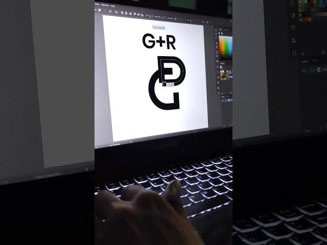 GR letter logo design make in adobe illustrator #shorts #initial #letterlogo  #logodesignprocess