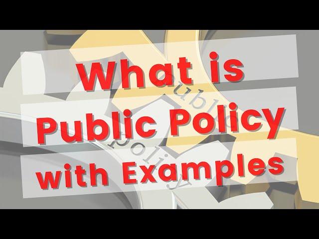 What Is Public Policy | A Quick Explanation With Examples | Learn Public Policy Process