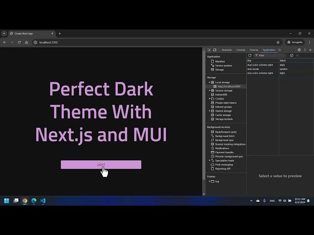 Perfect Dark Theme With MUI and Next.js (App Router) (No Flickering) +Dark Scrollbar +Adding Font