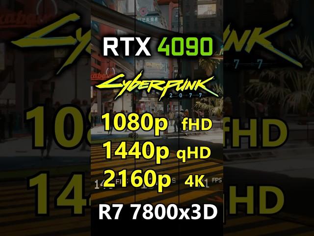 Cyberpunk 2077 - 1080p vs 1440p vs 2160p - RTX 4090 + R7 7800x3D