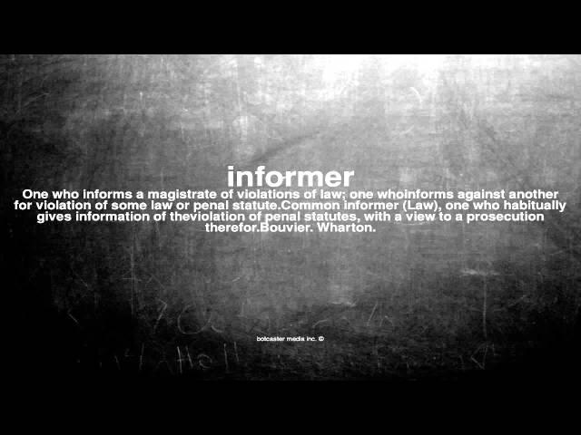 What does informer mean