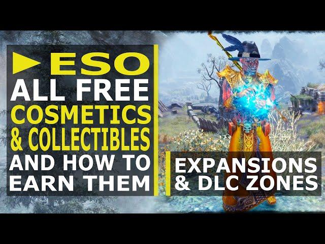 EVERY FREE Collectible & Cosmetic you can EARN in ESO's Expansions and DLC Zones