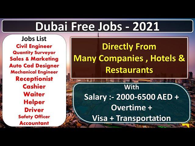 Jobs In Dubai For Indians – UAE 2021